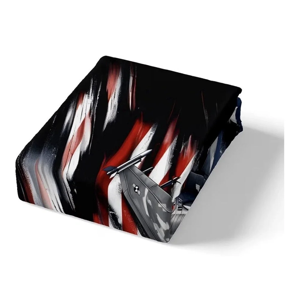 Lightning Tornado Twin Sheet Set, American Flag Bedding for Kids Teens [F]
